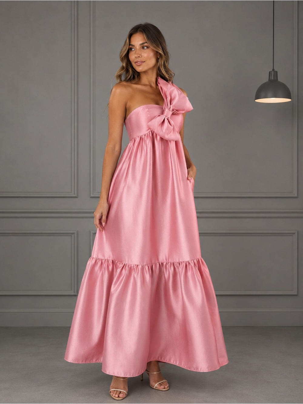 Petal & Pup Women's Betina Bow Front Maxi Dress XS B1209